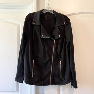 Liverpool Black Stretch Denim Moto Jacket SZ 1X